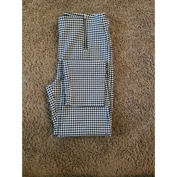 Fashion Nova Pants - Fashion Nova Paris Love Gingham Zip Pants-Black/White Size 1XL High Rise